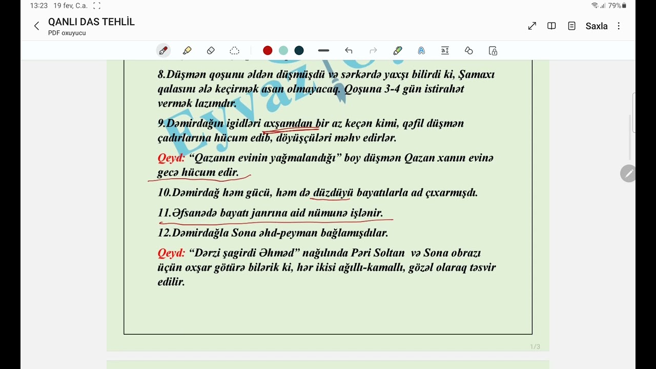 Qanlı daş əsərinin təhlili (Eyvaz Əyyub)