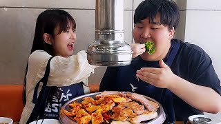 주말에 누나랑 삼겹살먹방!! [ Samgyeopsal Mukbang ]