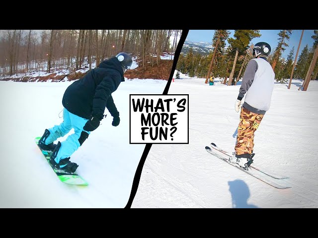 Megalopolis Lengtegraad voor de helft What's More Fun: Skiing or Snowboarding? - YouTube