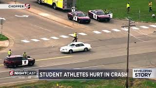 2 high school track athletes airlifted to hospital after being hit by car in Forest Lake