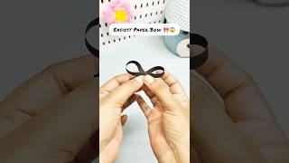 DIY Easiest Paper Bow In Just 10 Seconds😱#shorts #diy #handmade #craftideas
