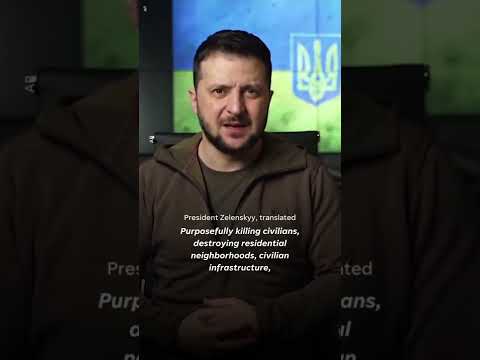 Ukrainian President Zelenskyy calls the Russian army "absolute evil" as the war continues. #Shorts