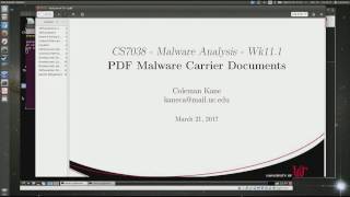 CS7038: Wk11.2 Walk Through Static Analysis of Malicious PDF