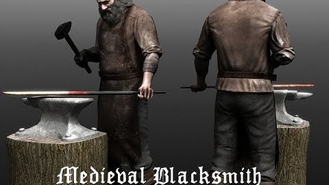 3DModels-Textures: Animated Blacksmith Man Character