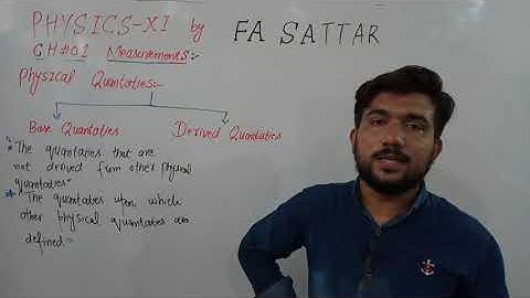 FSC Physics Book-1 Ch#01 Base Quantities & Derived Quantities