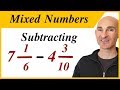 Fraction Conversion and Subtraction Quiz