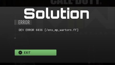 how to solve DEV ERROR 6036  | كيفية حل  | MODERN WARFARE 2