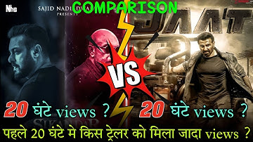 SIKANDAR vs JAAT First 20 Hours Trailer Views | SIKANDAR Trailer | JAAT Trailer |Salman khan Sunny D