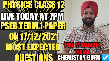 pseb class 12 physics  || full syallbus quick revision || sample paper term 1