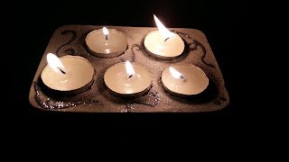 DIY Concrete Shimmer Plate for Candles || Multi Candles Holder