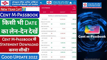 central bank of india cent mpassbook new update | mpassbook update|cbi cent mpassbook new launch2022