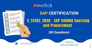 C_TS452_2020 - SAP S4HANA Sourcing and Procurement (80 Questions) | ZaranTech DotCom