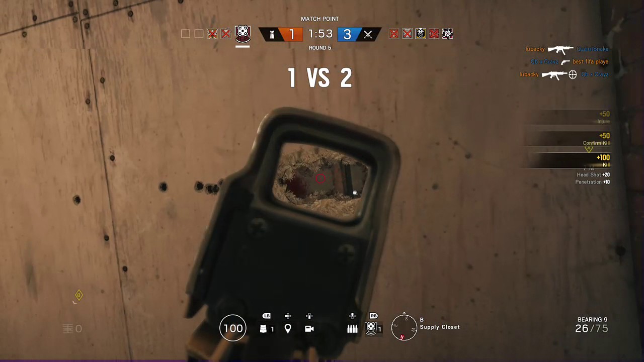 Tom Clancy's Rainbow Six Siege (wall bang 4 vs 1 clutch) - YouTube