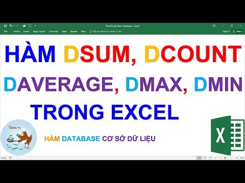 Video Cách dùng các hàm Database: DSum, DCount, DAverage,... - youtube