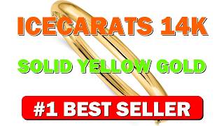 IceCarats 14K Solid Yellow Gold 6 35mm Oversize Hinged Bangle Bracelet - B00NC5NPIY