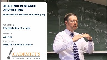 Academic research and writing – Chapter 8 Interpretation – Unit 0 Agenda