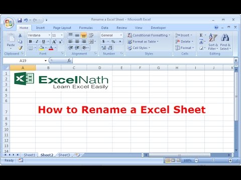 How to Rename a Excel Sheet - YouTube