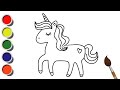 How to draw a Unicorn 🦄 || Drawing, Coloring and Painting for kids