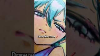 Is it possible to draw anime with crayons #drawing #asmr #crayon