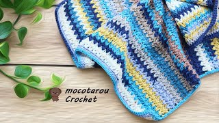 ケークとパティシエを組み合わせてひざ掛け編んでみました。かぎ針編みひざ掛け編み方 100均毛糸