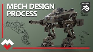 3d mech from sketch to animation in blender