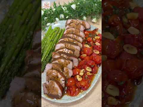 👩‍🍳SOLOMILLO de CERDO🥩al PX con GUARNICIÓN🍅en FREIDORA DE AIRE COSORI TURBO TOWER PRO SMART😉🥰