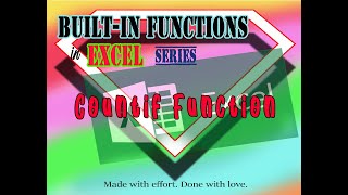 COUNTIF Function in Excel - Tagalog Tutorial