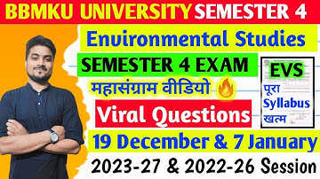महासंग्राम वीडियो 🔥 Environmental Studies SEMESTER 4 Exam Special / BBMKU FYUGP SEM 4 EVS Viral MCQ