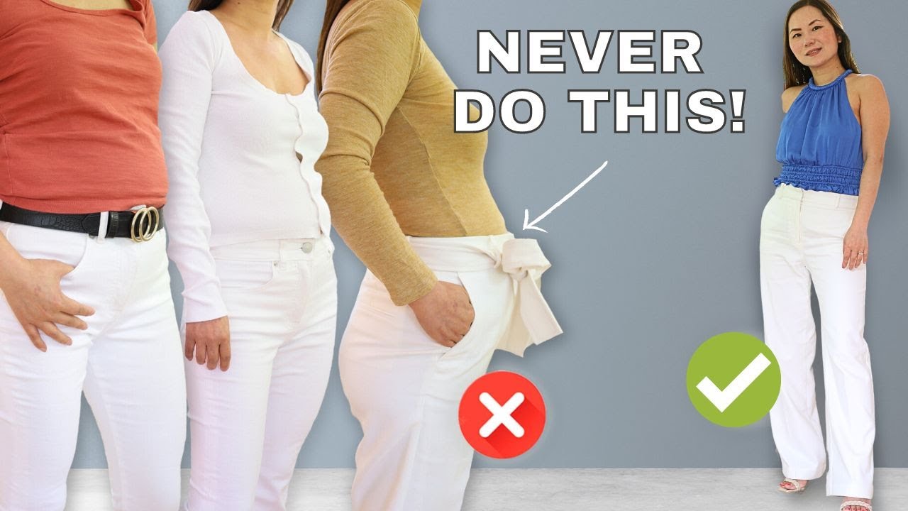 These mistakes make you look heavier in white pants! Here's what to do  instead. 