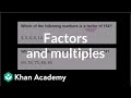 Table Of Factors And Multiples