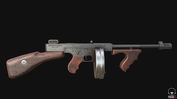 Thompson 1928 PBR Low-poly / Game-ready 3D Model