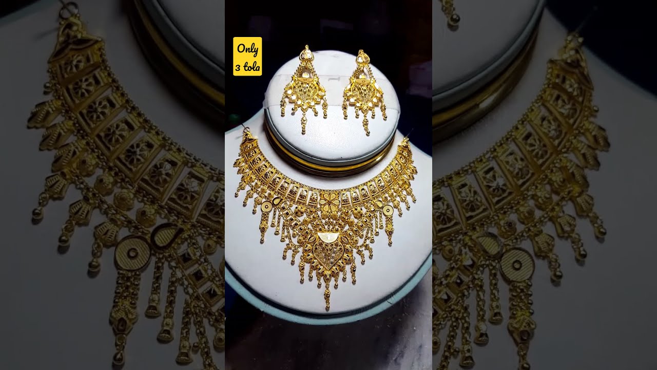 only 3 tola gold necklace set. - YouTube