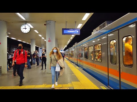 Istanbul Metro M1ᴀ and M1ʙ Lines. Coach Station (Otogar) Metro Istanbul 4K
