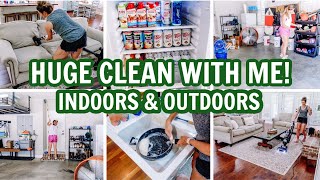 *NEW! HUGE CLEAN WITH ME INDOORS & OUTDOORS | GARAGE EXTREME CLEANING MOTIVATION