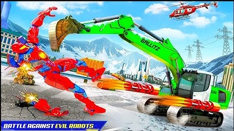 Snow Excavator Deer robot car mod APK Android/iOS - Gameplay
