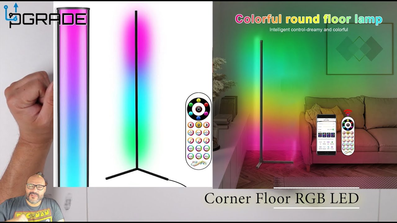 Led Corner Floor Lamp Rgb Led Corner Lamp With Remote - Temu