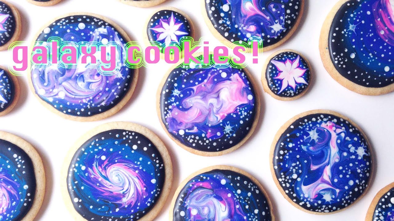 How To Decorate Galaxy Cookies With Royal Icing! - YouTube