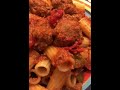 Rigatoni with Homemade Tomato Sauce and Meatballs Made From Scratch