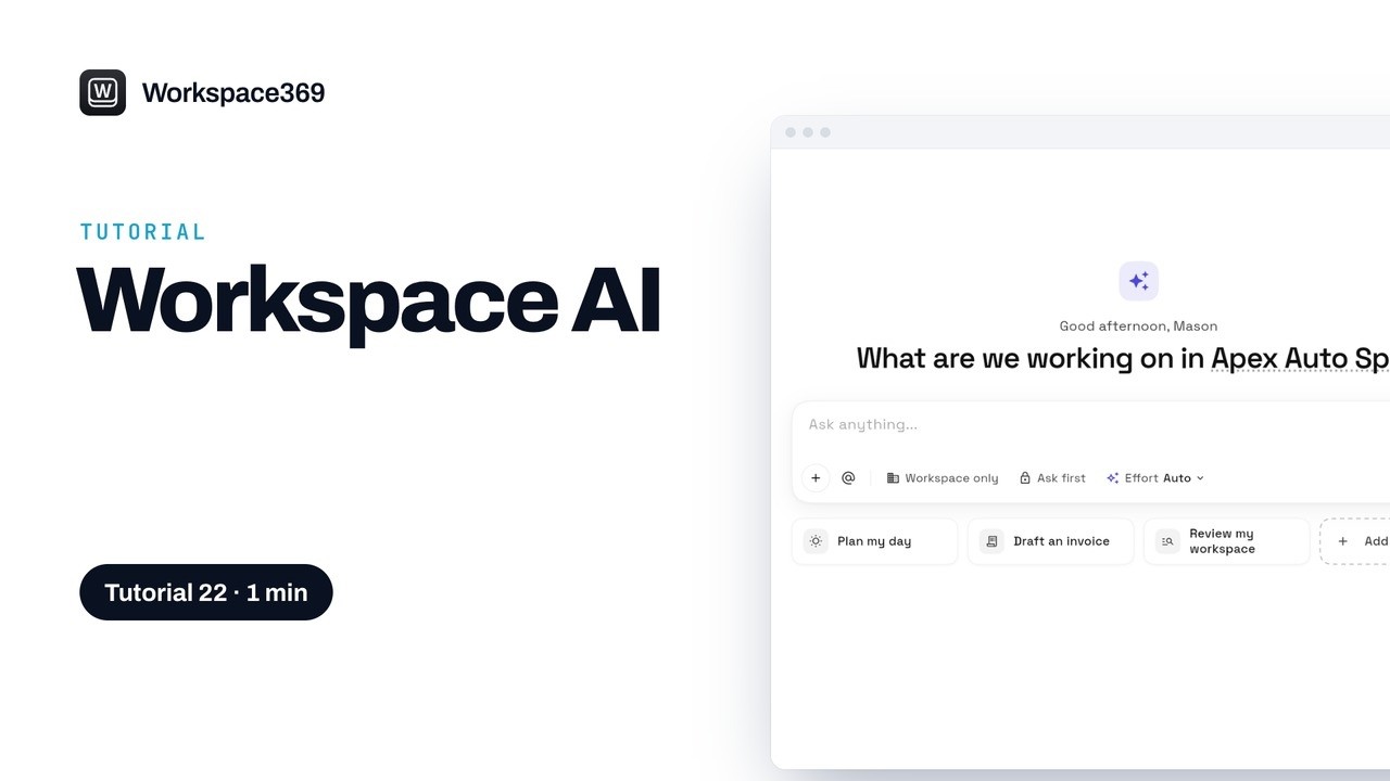Miniatura de video: Pregúntale a Workspace AI sobre tu negocio en Workspace369