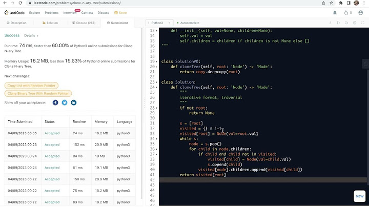 leetcode -1490. Clone N-ary Tree -  traversal solutions (both iterative and recursive)