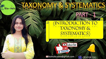 Taxonomy and Systematics (Part-1) by Ankita Biswas
