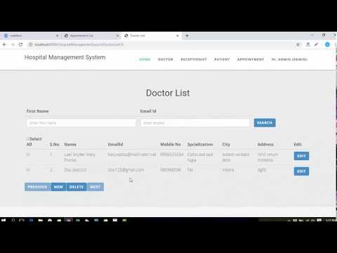 Hospital Management System project in java with source code using Jsp, servlet and mysql