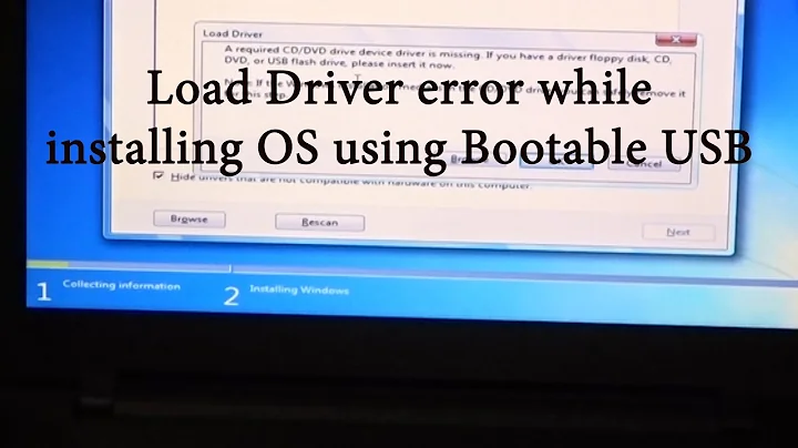 Load Driver error while installing from Bootable USB drive : fix