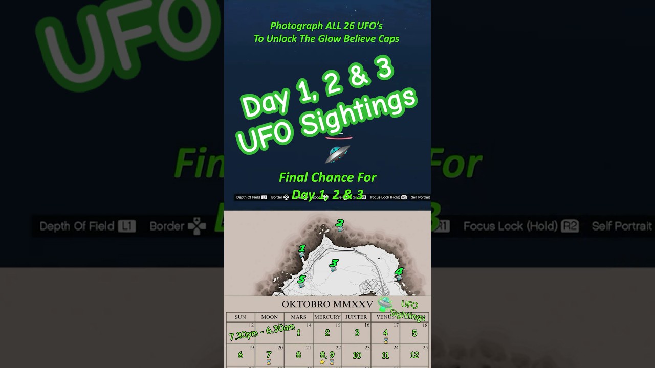 Day 1, 2 & 3 UFO Locations October 26th | GTA V Online 