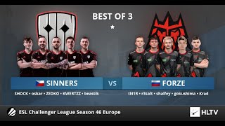 [RU] SINNERS vs FORZE | ESL Challenger League: S46 EU | Telegram: @watchfulTV