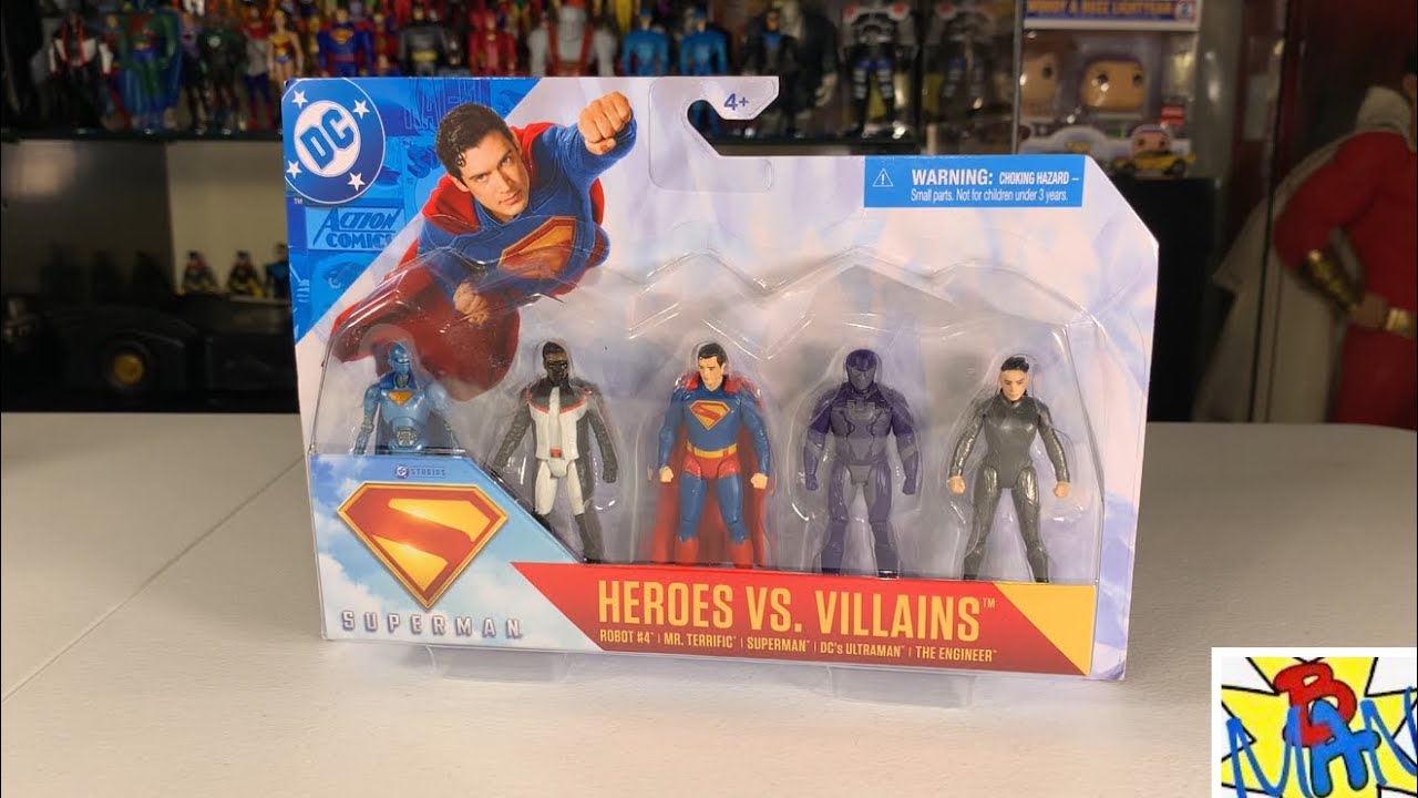 Superman 2025 Movie 3” Heroes vs Villains 5 Pack Spin Master