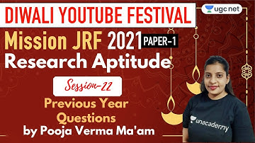 9:00 AM - JRF 2021 Paper - 1 | Research Aptitude by Pooja Verma | Previous Year Questions