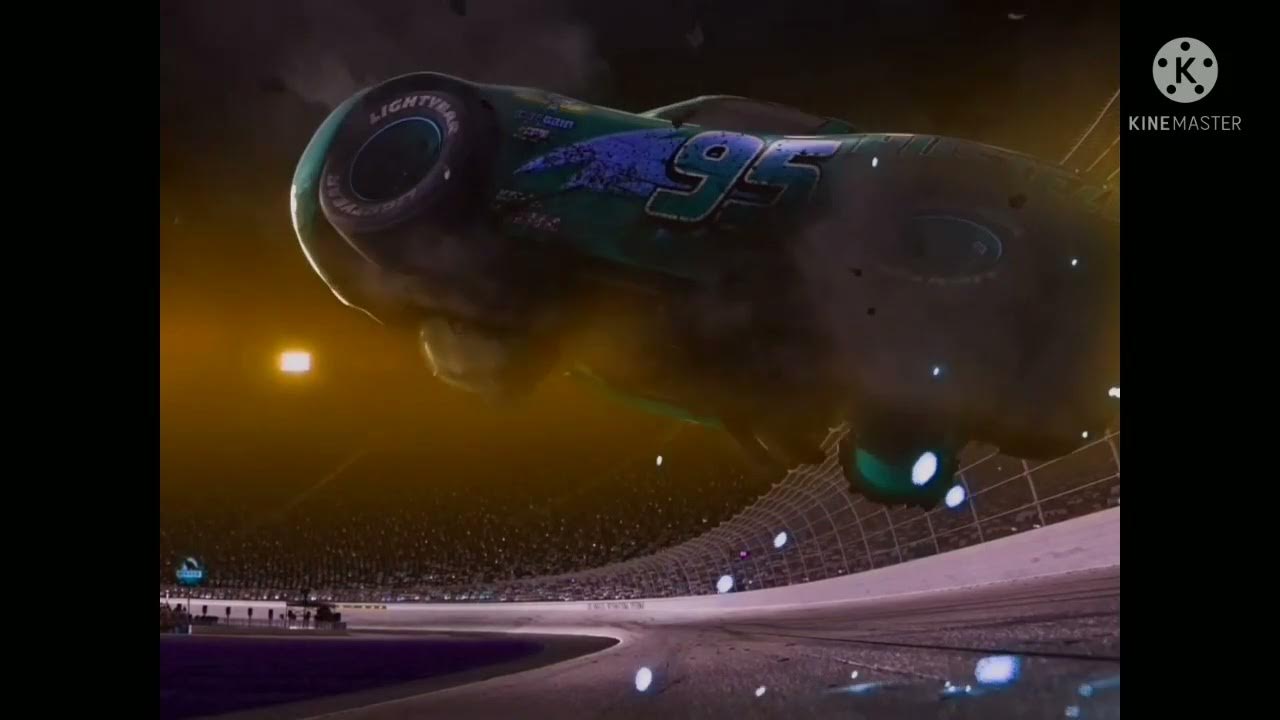 Lightning McQueen Strip Weathers Crash Test Slow Motion invert color YouTube