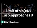 Limit of sin(x)/x as x approaches 0 | Derivative rules | AP Calculus AB | Khan Academy