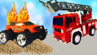 Мультики про машинки для детей - гоночная машинка и пожарная - мультфильмы 2019